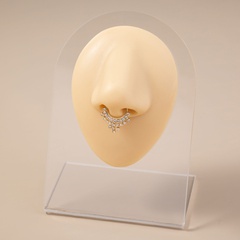 nouvelle mode anneau de nez en cristal à franges en strass anneau de nez perçant en strass fleur d'or