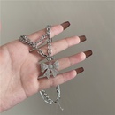 stainless steel sweater chain microinlaid bowknot pendant necklacepicture11