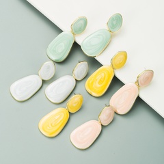candy color irregular alloy drip long earrings