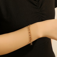 simple new stainless steel dripping rice bead bracelet fashion ethnic titanium steel multi-layer bracelet