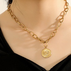 new stainless steel Cuban chain pendant necklacepunk style thick clavicle chain