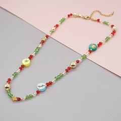 new personality bohemian crystal beads Christmas soft ceramic chain necklace