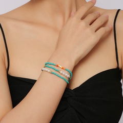 Bohemian hand-woven rice beads multi-layer bracelet personality pearl jewelry accessories