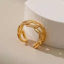 European and American 18K real gold open ring hollow smooth thread classic fashion minimalist small jewelrypicture12
