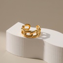 European and American 18K real gold open ring hollow smooth thread classic fashion minimalist small jewelrypicture13