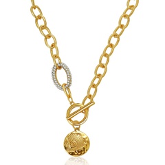 trend O-chain necklace diamond OT buckle alloy necklace