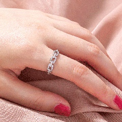 simple zircon ring female fashion personality retro chain tide temperament index finger ring