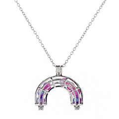 fashion new color pearl cage rainbow bridge diy pendant necklace popular jewelry