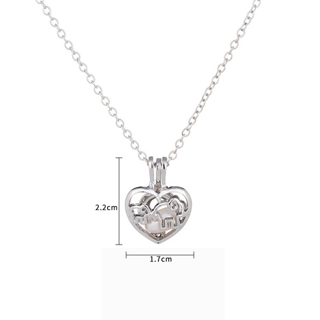 EBay European and American Popular Personalized Mother and Child Concentric Necklace Pearl Heart Cage DIY Pendant Ornament's discount tags
