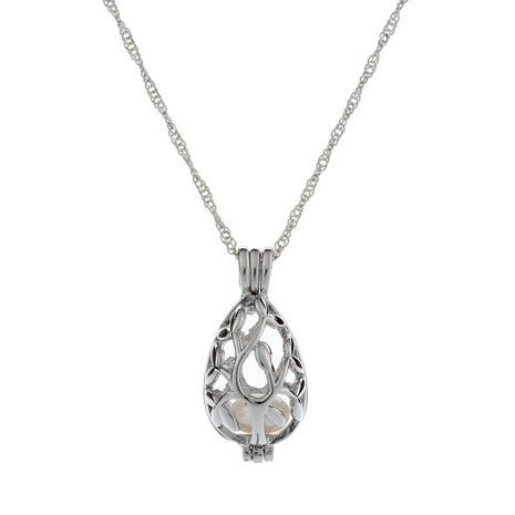 rétro simple long accessoires perle cage collier pendentif fraise en gros NHDB439819's discount tags