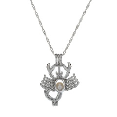 Trendy new ins wind necklace creative personality pearl cage scorpion pendant jewelry wholesale