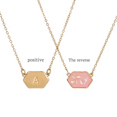 Cross-Border Hot Selling Fashion Trend Color Paint Diamond Pendant Necklace Simple 26 English Letter Collarbone Necklace Female