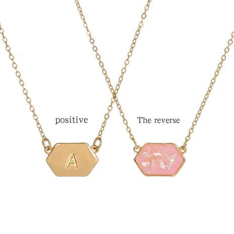 Cross-Border Hot Selling Fashion Trend Color Paint Diamond Pendant Necklace Simple 26 English Letter Collarbone Necklace Female's discount tags