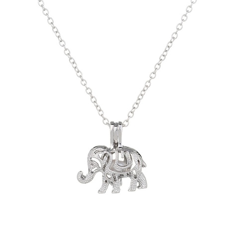 new products accessories creative diy pearl cage elephant pendant retro necklace wholesale NHDB439836's discount tags