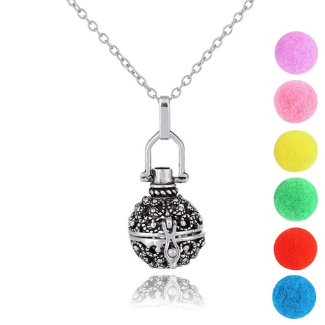DIY hollow pot aroma diffuser pendant copper necklace retro perfume sweater chain jewelry NHDB439874's discount tags