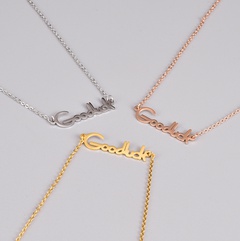 Korean fashion titanium steel rose gold lucky letter necklace short clavicle chain