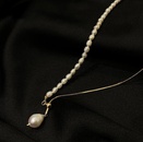 Minimalist Freshwater Pearl Stretch titanium steel Necklace Simple Necklace New Clavicle Chainpicture12