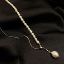 Minimalist Freshwater Pearl Stretch titanium steel Necklace Simple Necklace New Clavicle Chainpicture13
