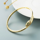 personality exaggerated retro serpentine leopard bracelet copperplated real gold microinlaid zircon braceletpicture12