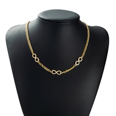 pure copper gold-plated inlaid zircon necklace simple temperament clavicle chain jewelry wholesale
