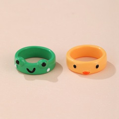 European and American cross-border new personality cartoon frog ring fashion cute frog resin ring