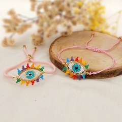 Bohemian ethnic style devil's eyes Miyuki rice beads rainbow beaded bracelet female