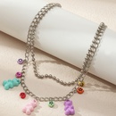 Korean cute colorful bear necklace DIY personality round bead clavicle chainpicture11