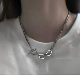 titanium steel OT buckle necklace titanium steel splicing elements short clavicle chain