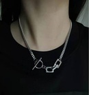 titanium steel OT buckle necklace titanium steel splicing elements short clavicle chainpicture8