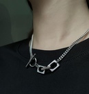 titanium steel OT buckle necklace titanium steel splicing elements short clavicle chainpicture9