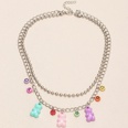 Korean cute colorful bear necklace DIY personality round bead clavicle chainpicture14