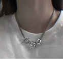 titanium steel OT buckle necklace titanium steel splicing elements short clavicle chainpicture12