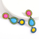 fashion alloy diamond earrings long retro court temperament candy color resin earringspicture11