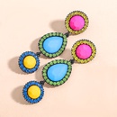 fashion alloy diamond earrings long retro court temperament candy color resin earringspicture12