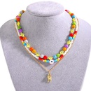 Bohemian style colored bead necklace creative resin smiley face turquoise multilayer clavicle chain wholesalepicture14