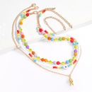 Bohemian style colored bead necklace creative resin smiley face turquoise multilayer clavicle chain wholesalepicture15