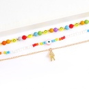 Bohemian style colored bead necklace creative resin smiley face turquoise multilayer clavicle chain wholesalepicture16