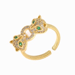fashion copper inlaid zirconium open ring fashion personality letter love female ring zodiac animal ring