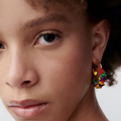 fashion colored gravel earrings Bohemia holiday photo earrings