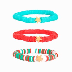 2021 autumn and winter new color Christmas decoration soft ceramic bracelet five-pointed star elastic bracelet