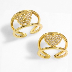 hip-hop double-layer ring butterfly love lightning cross personality index finger ring