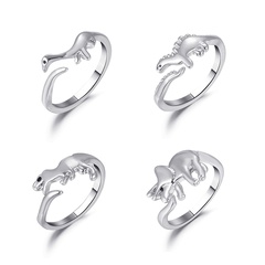 Amazon the same metal dinosaur ring fashion cute opening geometric animal ring
