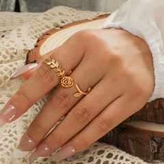 Retro Open Loop Trend All-match Fashion 2 Piece Set Ring