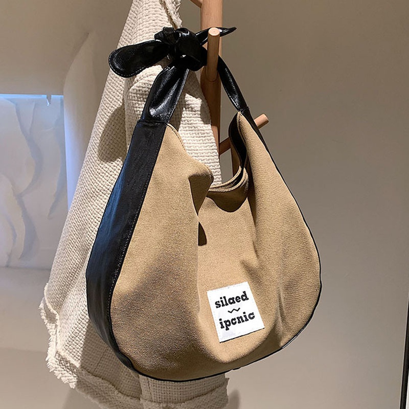 Autumn and winter largecapacity bag 2021 new female bag canvas bag shoulder armpit bag