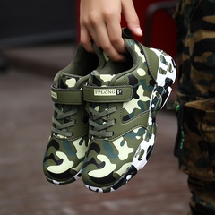 autumn new children's leather camouflage sneakers student military training running shoes boys and girls shoes
