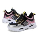 Winter new girls sports shoes laser illusion gradient leather light casual female baby shoespicture20