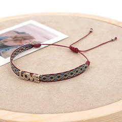 New Mesh Striped Ribbon Bracelet Micro-inlaid Letter LOVE Ribbon Handmade Jewelry