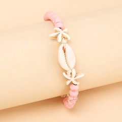 Ethnic Style Pink Beads Shell Pull Bracelet Female Fashion Niche Design Fashion Personality Beaded Bracelet