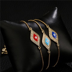European and American fight color dripping oil copper micro-inlaid zircon devil's eye adjustable jewelry bracelet