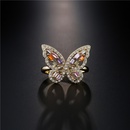 grenzberschreitende Quelle Mode Persnlichkeit Farbe T Quadrat Zirkon Schmetterling Ring 18K vergoldeter Kupferringpicture18